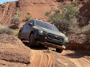 2024 Subaru Crosstrek Wilderness - descending hill at angle