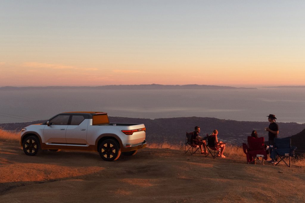 Toyota EPU electric pickup concept at dusk REL