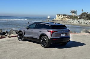 2024 Chevrolet Blazer EV LT- rear 3-4 by beach