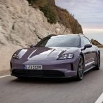 2025 Porsche Taycan 4S Sport Turismo front driving REL