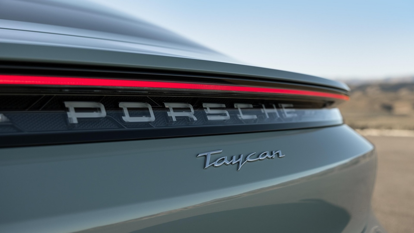 2025 Porsche Taycan sedan taillight badging REL