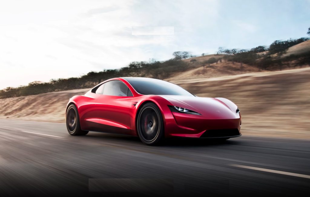 Tesla Roadster driving