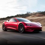 Tesla Roadster driving
