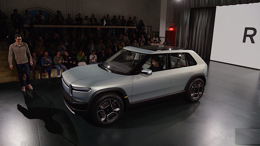 Rivian R3 debut with RJ and driver