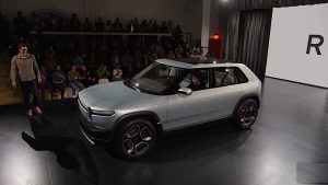 Rivian R3 debut with RJ and driver