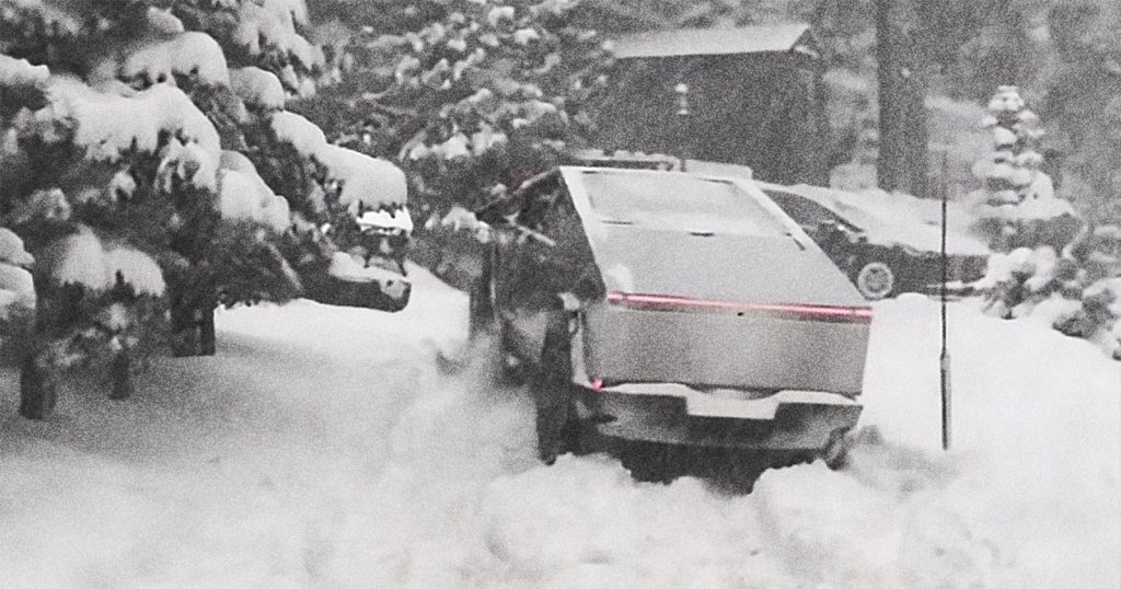 Tesla Cybertruck - Stuck in Snow