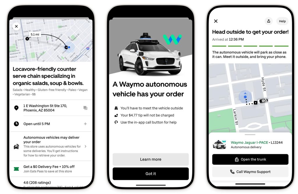 Waymo Driverless Food Delivery