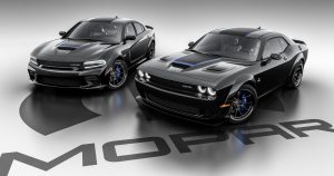 Mopar '23 Charger and Challenger front 3-4 REL