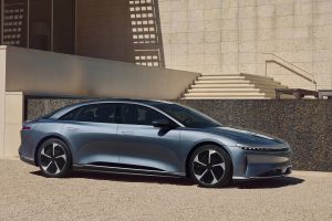 2025 Lucid Air Pure front 3-4 REL