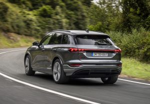 2025 Audi Q6 e-tron rear driving REL