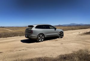 2025 Volvo EX90 - side on dirt trail