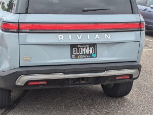 Anti-Trump Rivian License Plate