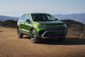 2025 VW Taos front 3-4 green REL