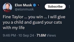 Musk - Taylor Swift Tweet