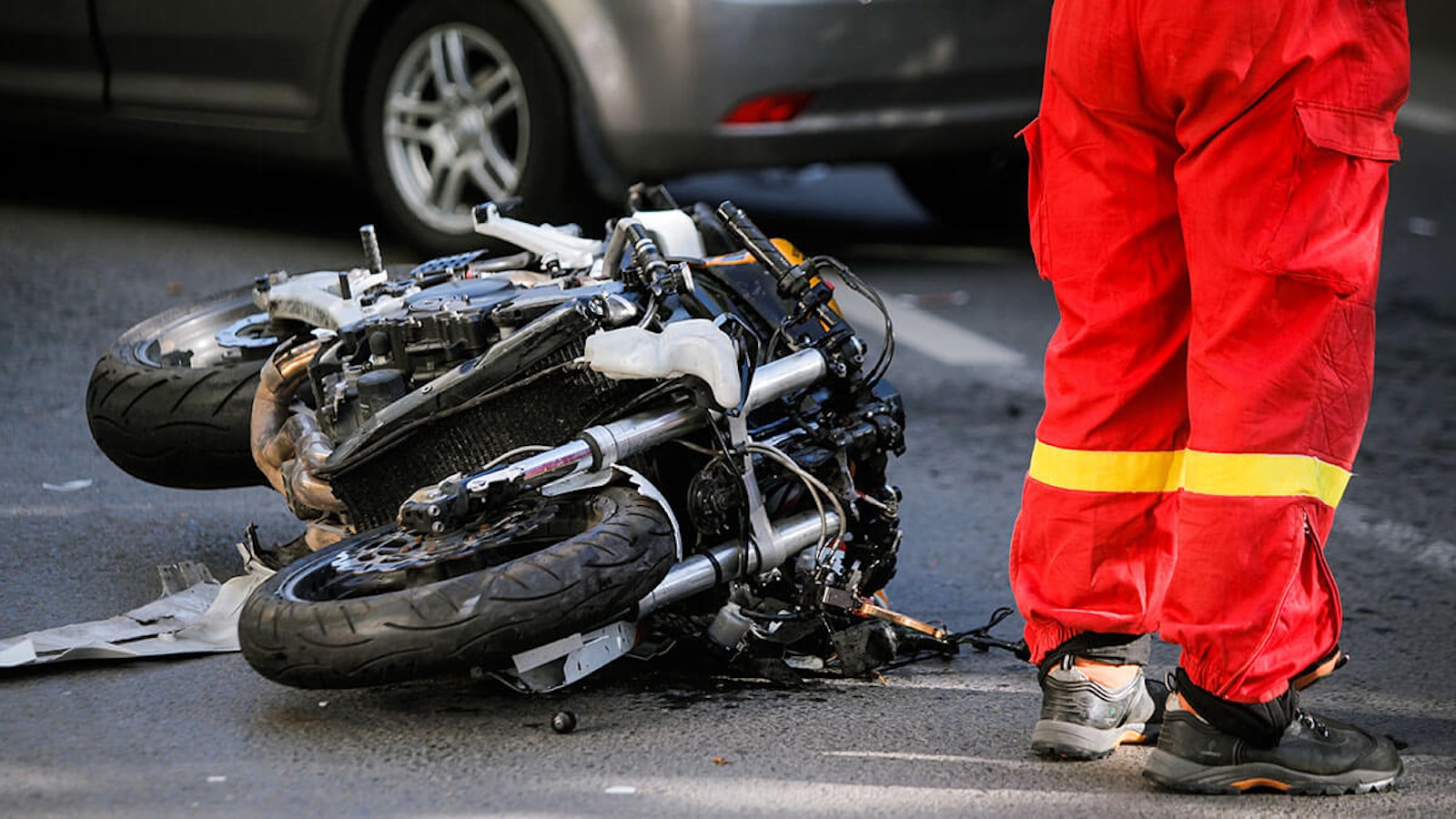 crashed motorcycle