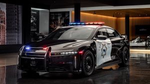 Lucid police car showroom