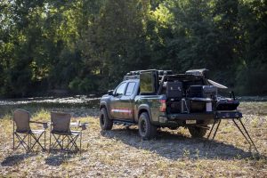 Nissan Trailgator rear camping setup SEMA 2024 REL