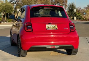 2024 Fiat 500e Red rear 3-4