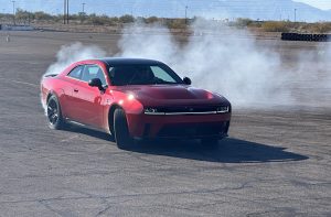 2025 Dodge Charger Daytona ScatPack - smoky drift front 3-4