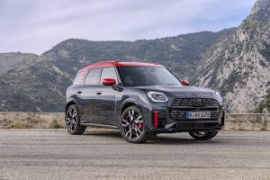 2025 Mini JCW Countryman All4 black front 3-4