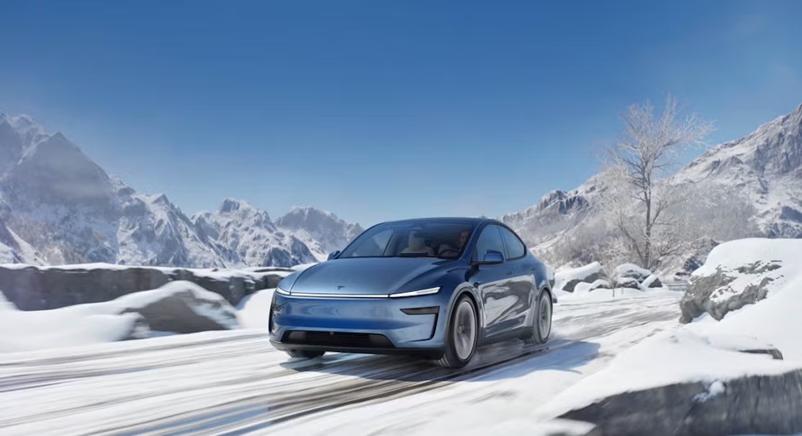 New Model Y front in snow