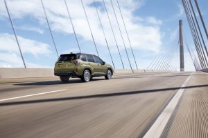 2025 Subaru Forester Hybrid - driving rear 3-4 on bridge