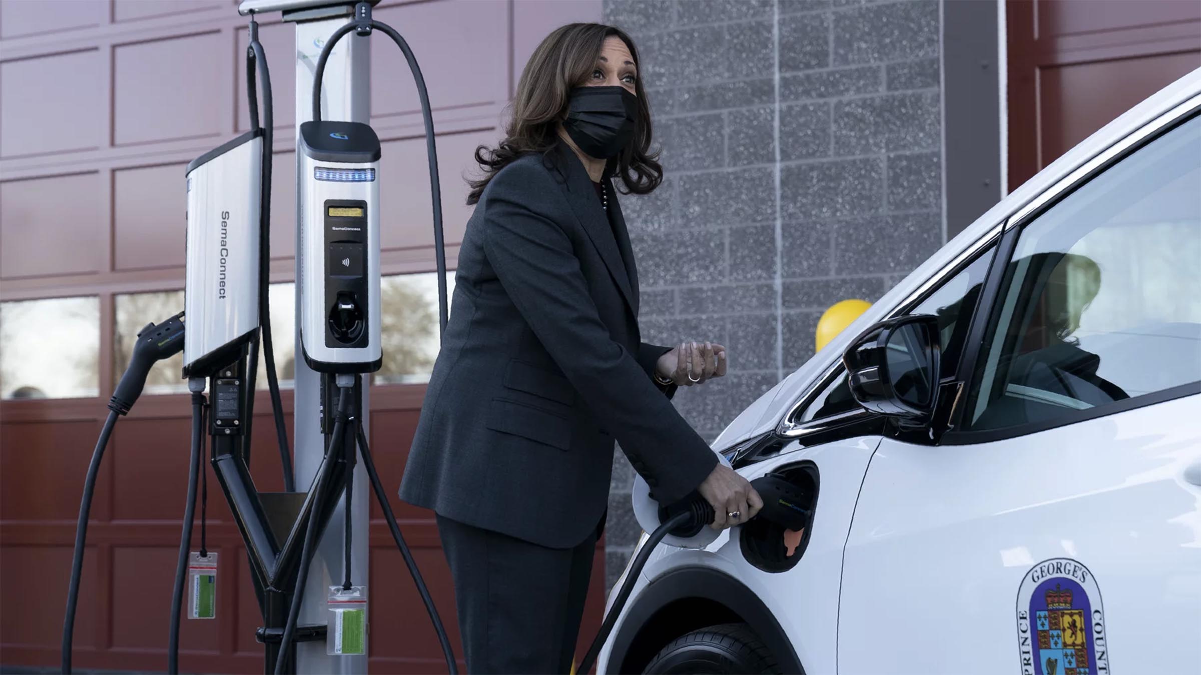 Former VP Harris Charging EV