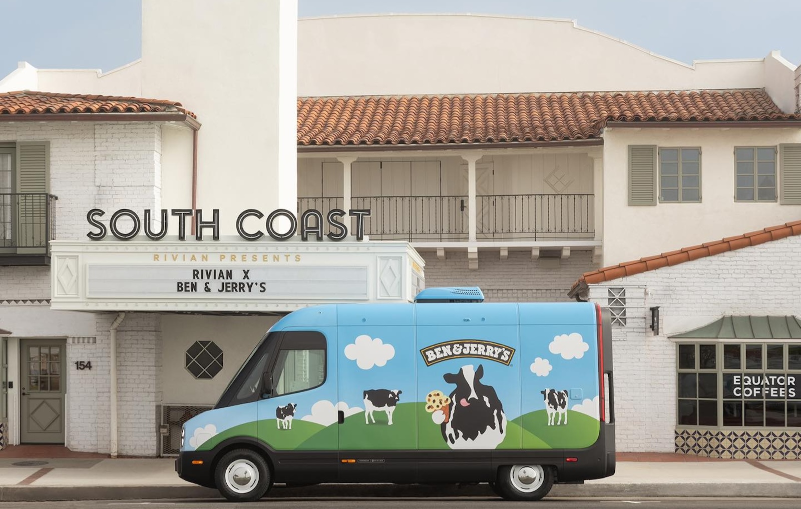 Ben & Jerry's Rivian scoop truck side