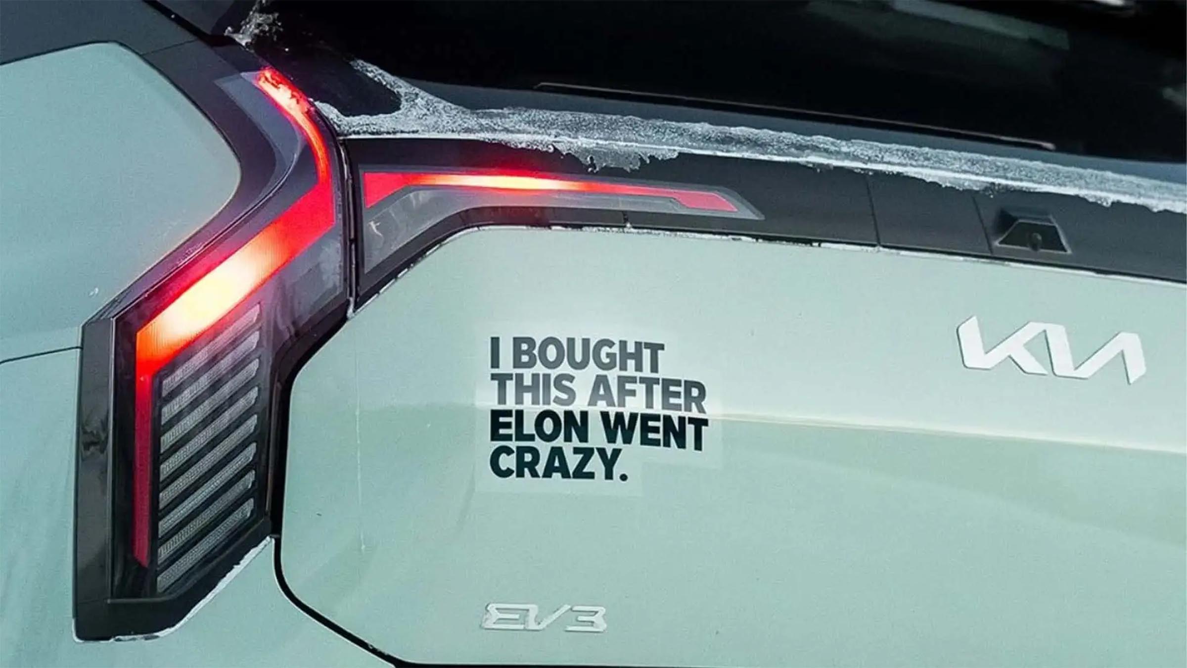 Kia ribs Tesla with Musk bumper sticker