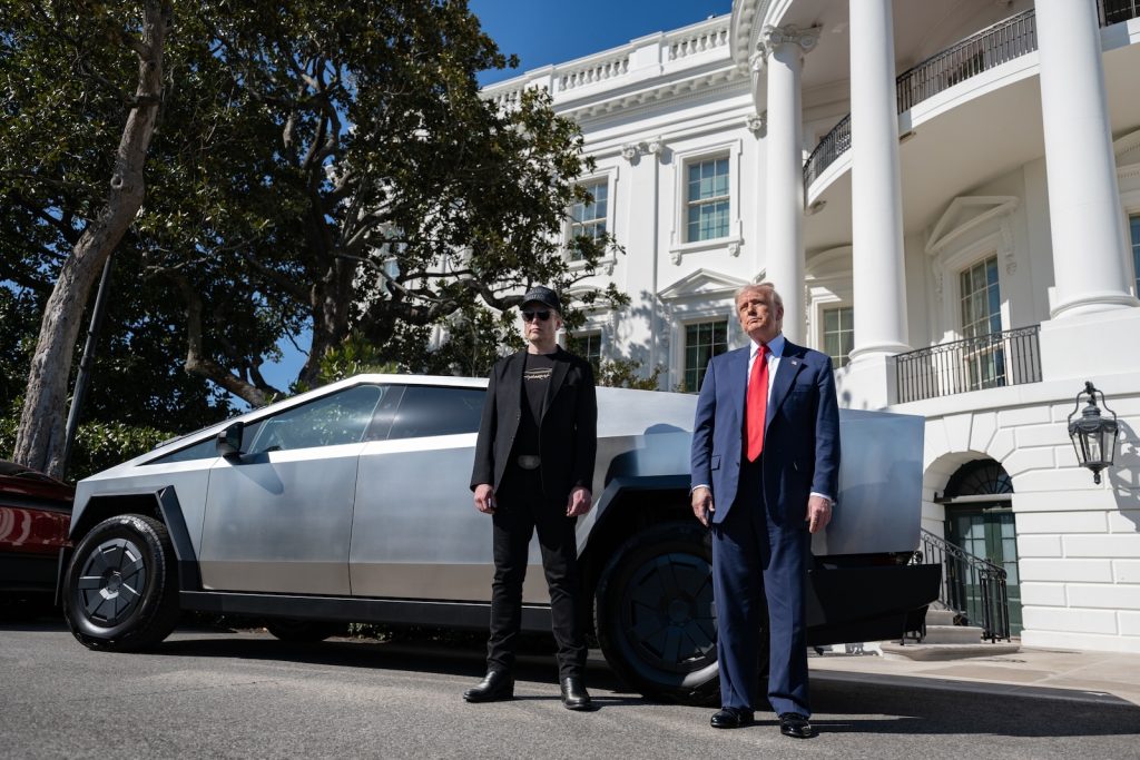 Musk and Trump Cybertruck