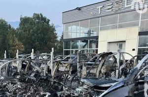 Tesla Dealership - France arson fire