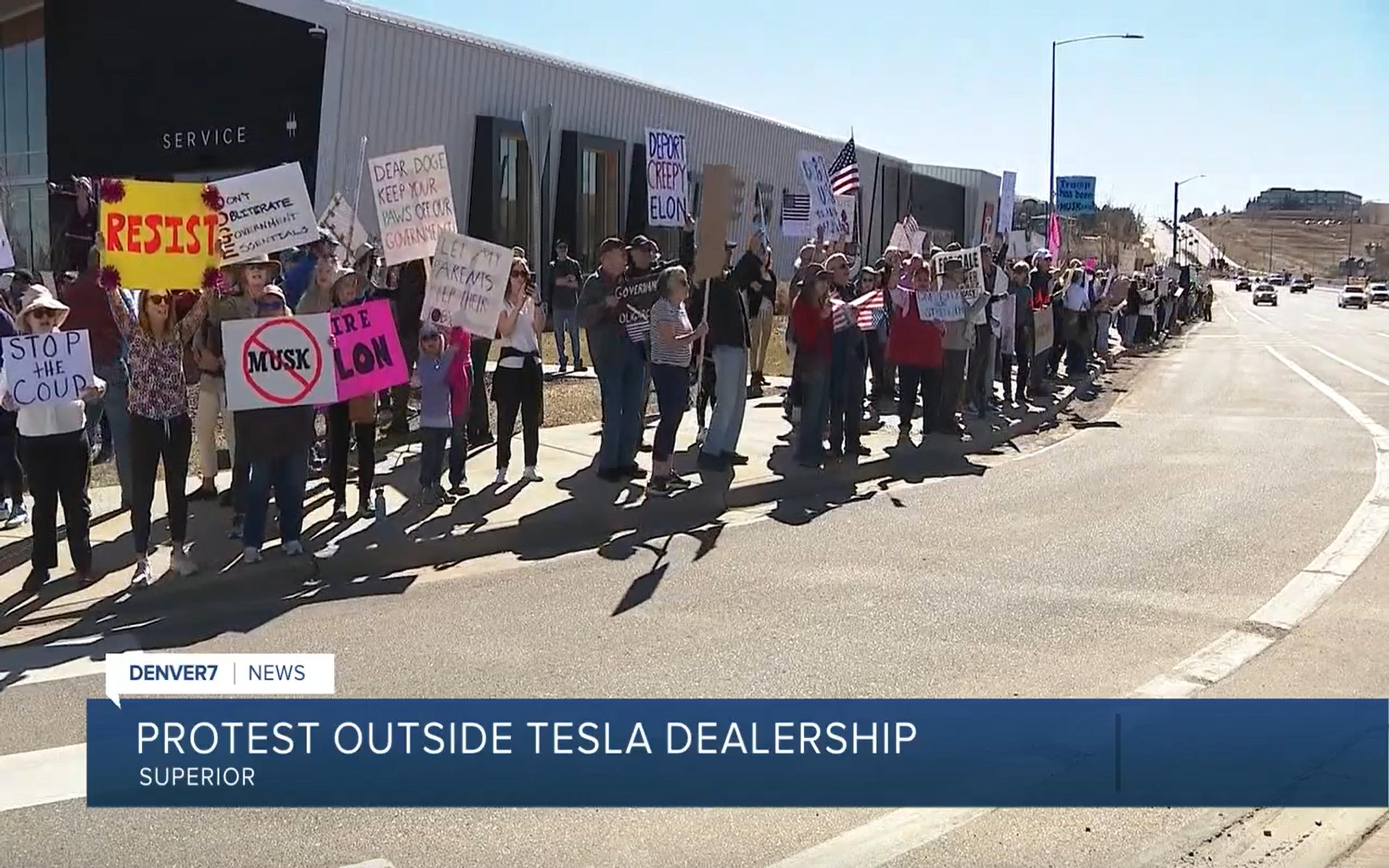 Tesla Protest - Denver