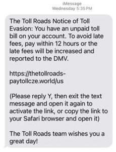 Toll Road Scam