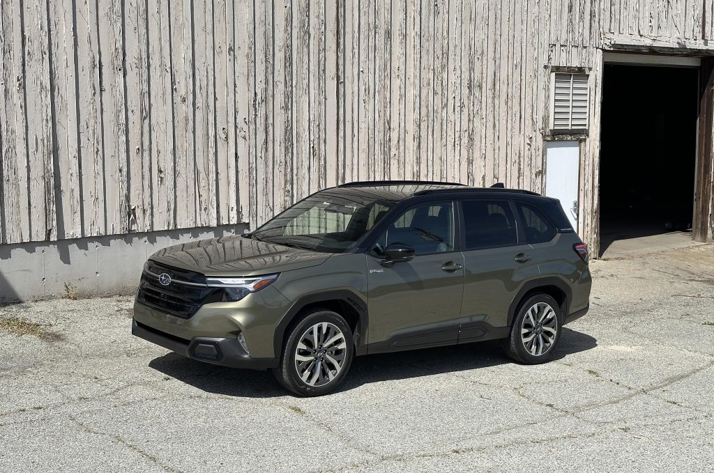 2025 Subaru Forester Hybrid - front 3-4 by old building
