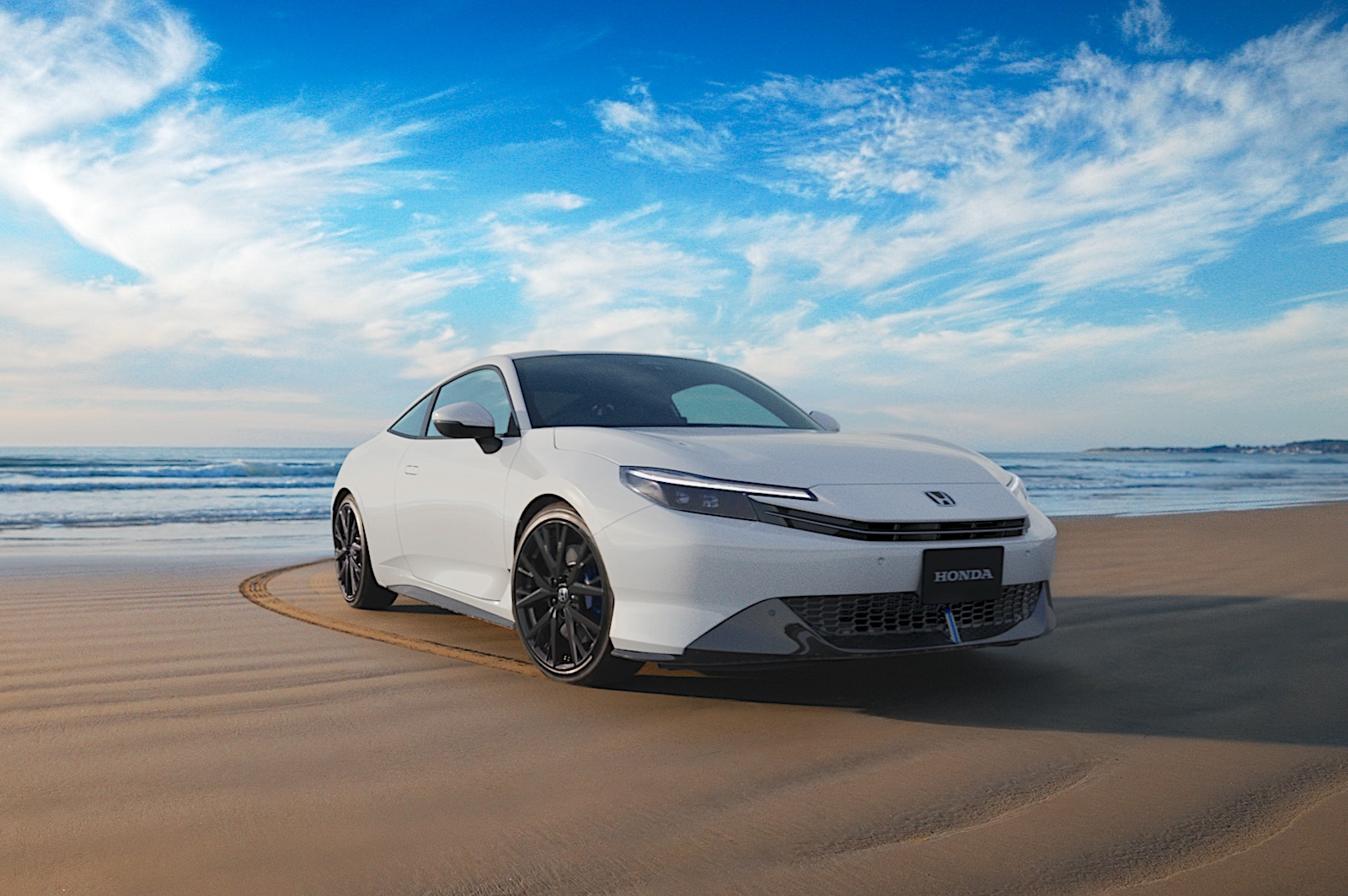 Honda Prelude on a beach