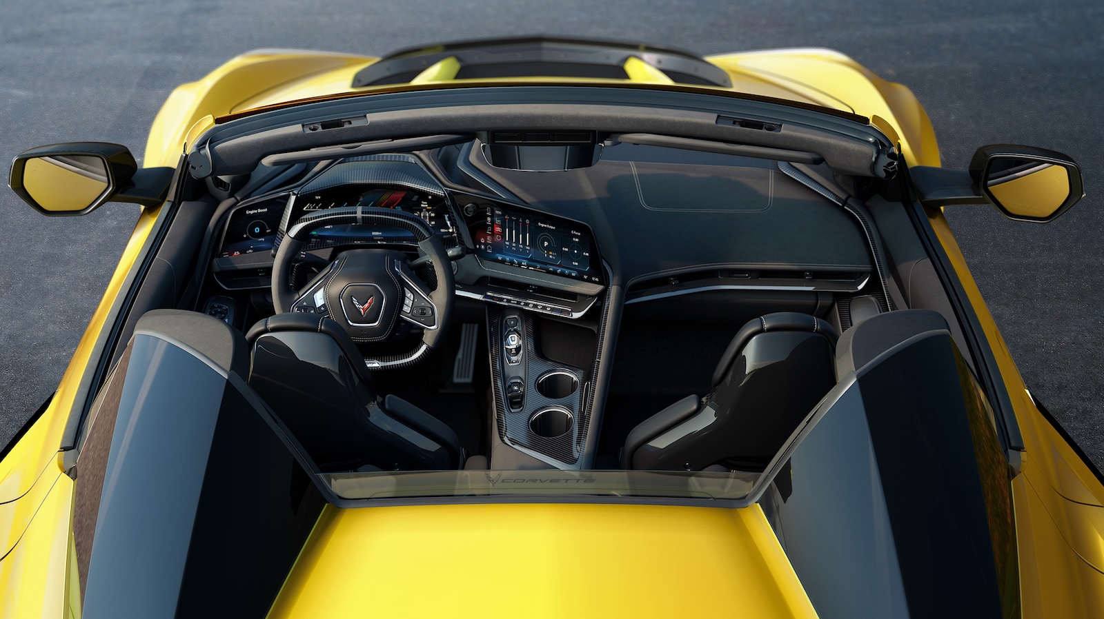 2026 Corvette ZR1 yellow Overhead