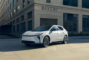 2026 Toyota bZ white front 3-4 REL