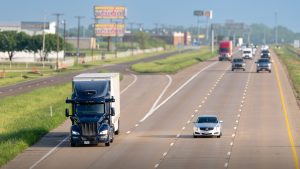 Aurora self-driving truck on road