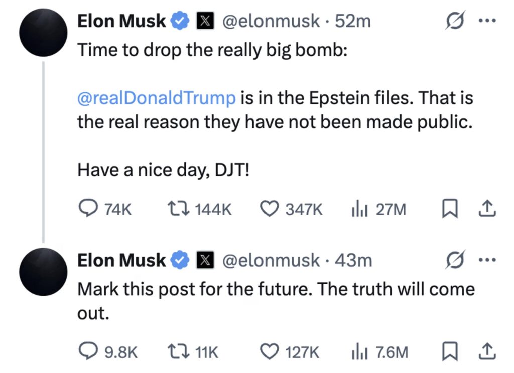 Musk Tweet - Epstein files