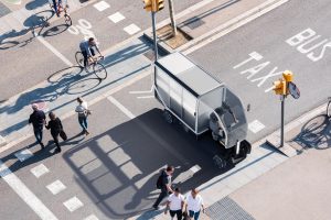 People crossing street Cycling and Walking Traffic sign Smart ci