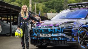 Porsche Cayenne Electric prototype - with test driver