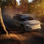 Lucid Gravity X Concept - driving in woods
