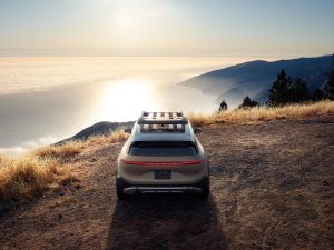Lucid Gravity X Concept - parked by water rear