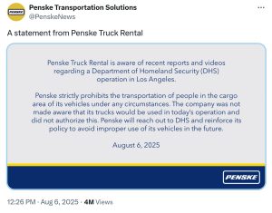 Penske Responds to ICE