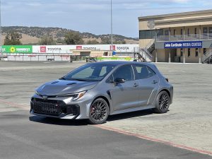 2026 Toyota GR Corolla Cross - front 3-4 on track