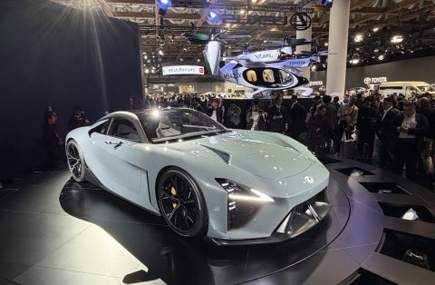 Lexus LS coupe concept on stand Tokyo 2025