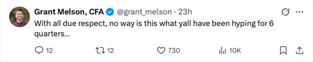 Tesla fan sad tweet