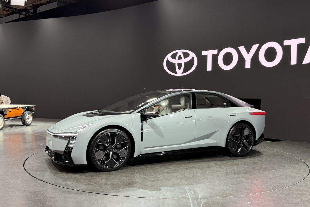 Toyota Corolla on stage front 3-4 Tokyo 2025