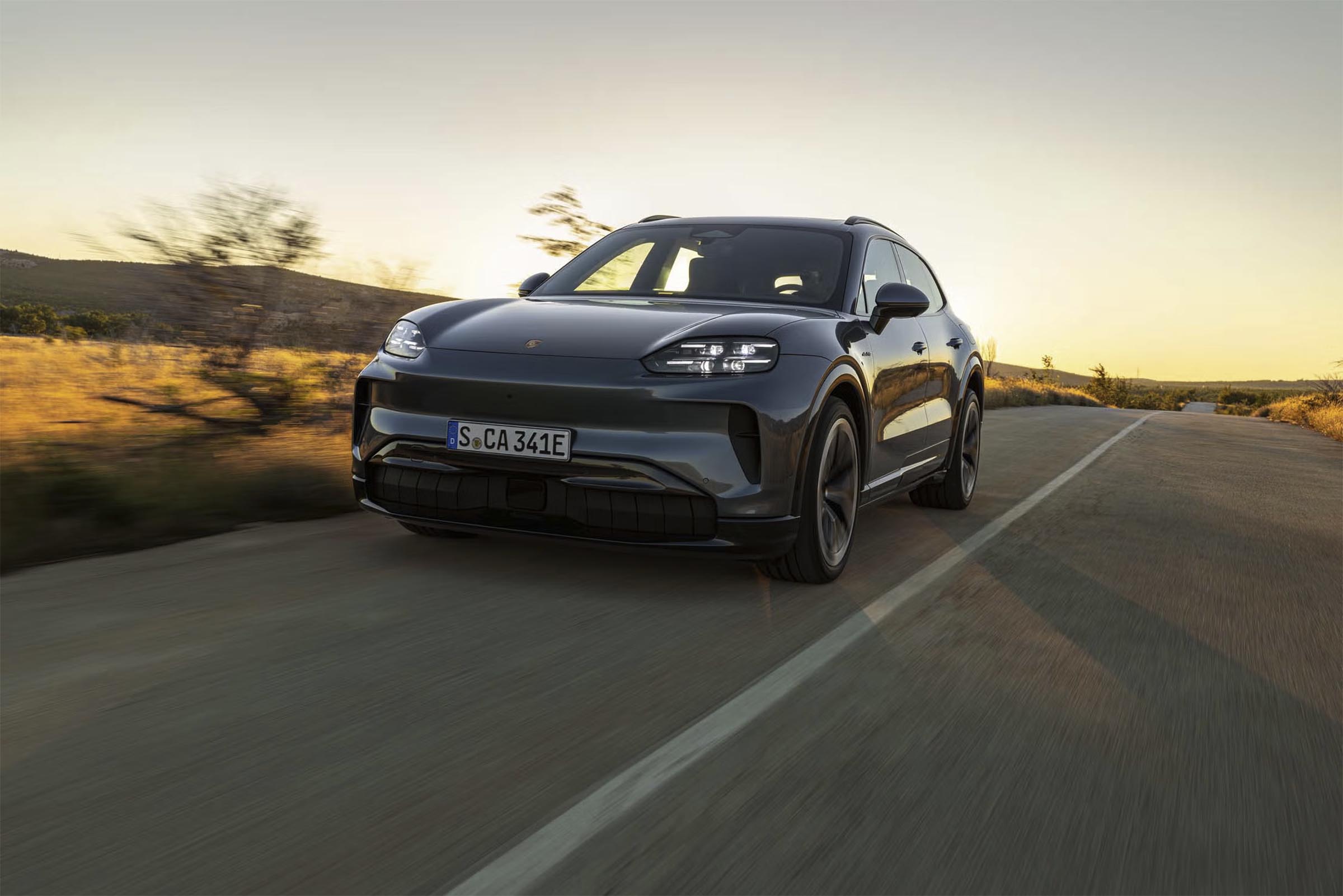Porsche Cayenne Electric - driving hero shot
