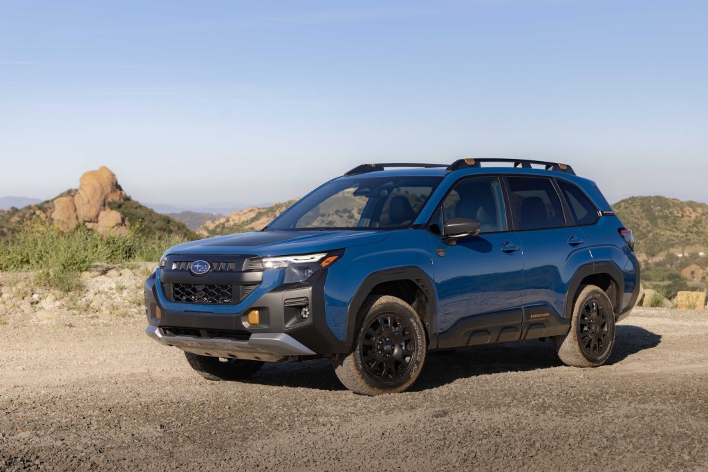 2027 Subaru Forester Wilderness Hybrid blue front